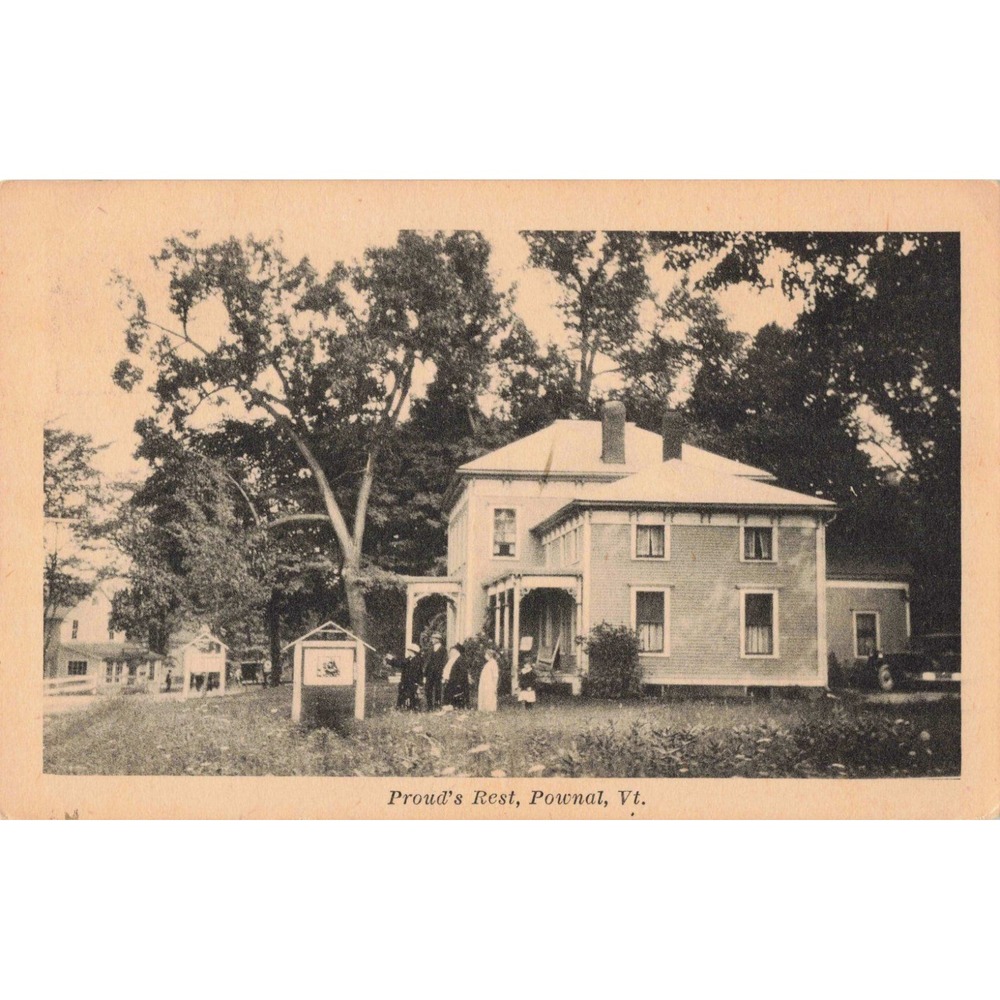 Vintage 1927 Proud's Rest Pownal Vermont RPPC Real Photo Postcard VG+
